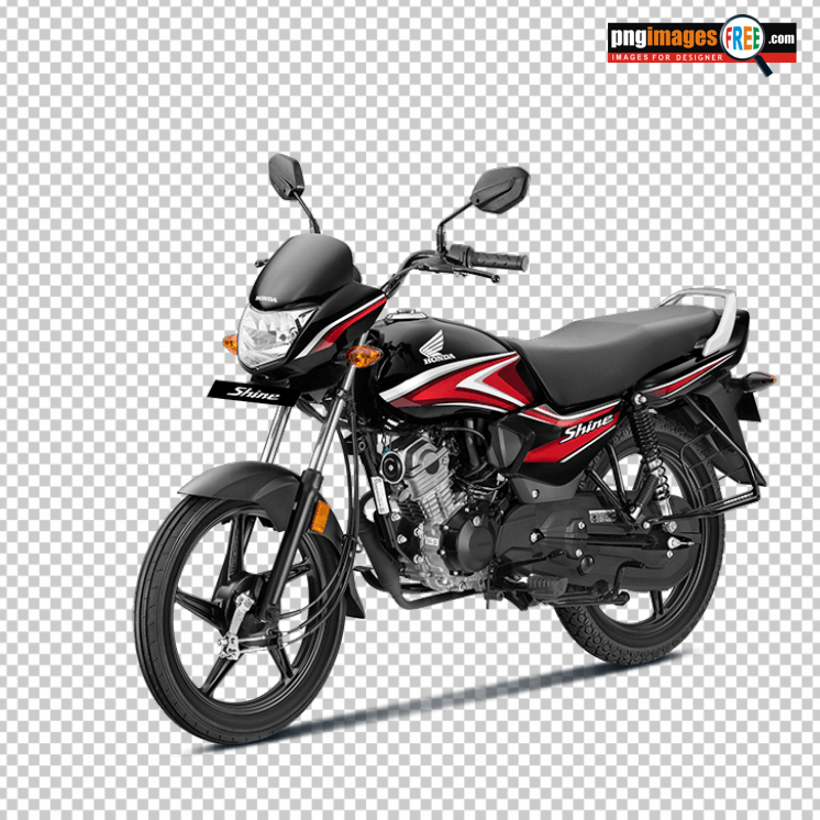 Black-Red-Honda-Shine-100-PNG