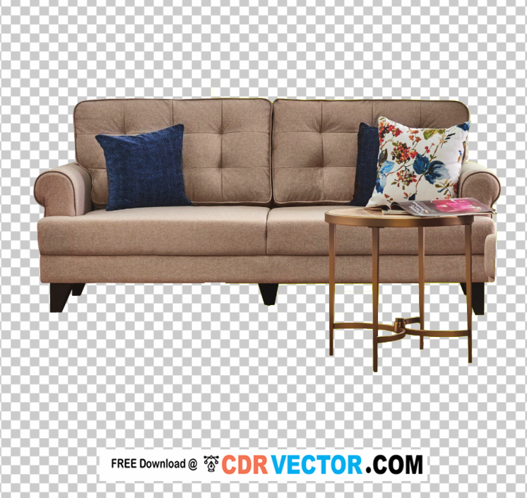 Brown-Sofa-Set-and-Table-PNG