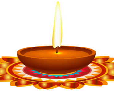 Diya Decoration PNG with Rangoli