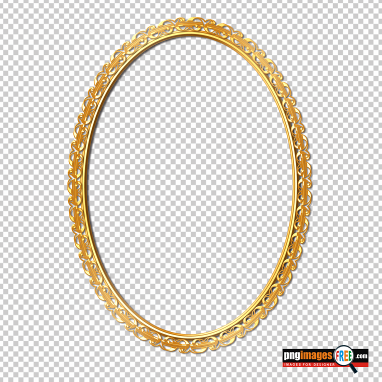 Gold-Oval-Photo-HD-Frame-PNG