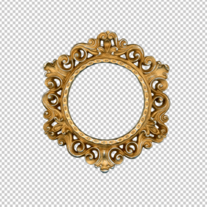 Golden-Round-Frame-PNG-Photo