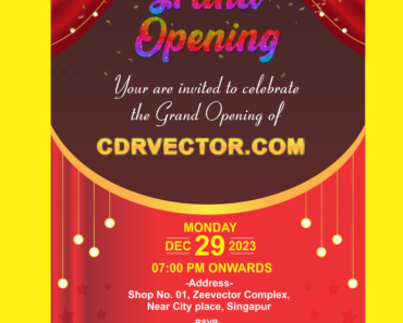 Invitation Cards for Grand Opening, Free Vector