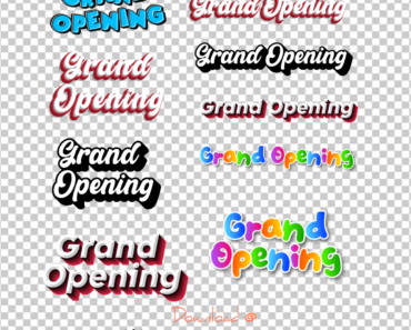 Grand Opening PNG 3D Text Transparent