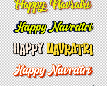 Happy Navratri Text Design PNG Free