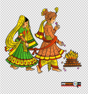Indian-Wedding-Couple-Cartoon PNG-Clipart