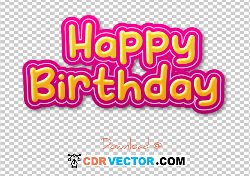 Ornage-and-Pink-shiny-effect-Happy-Birthday-png