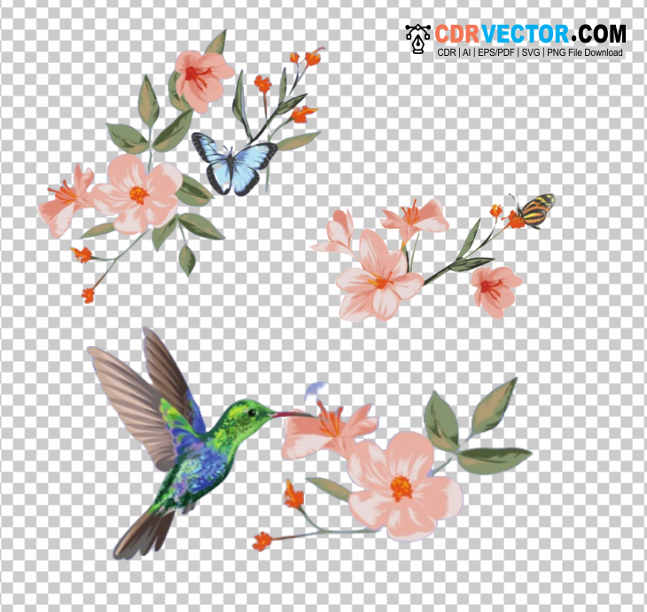 Pink-Flower-Clipart-PNG-with-Birds