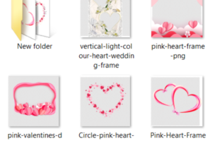 Pink Heart Frame PNG