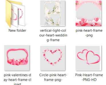 Pink Heart Frame PNG
