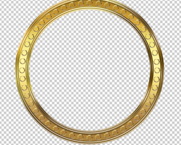 Golden Round Frame PNG