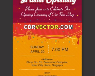 Shop Inauguration Invitation Card Vector File