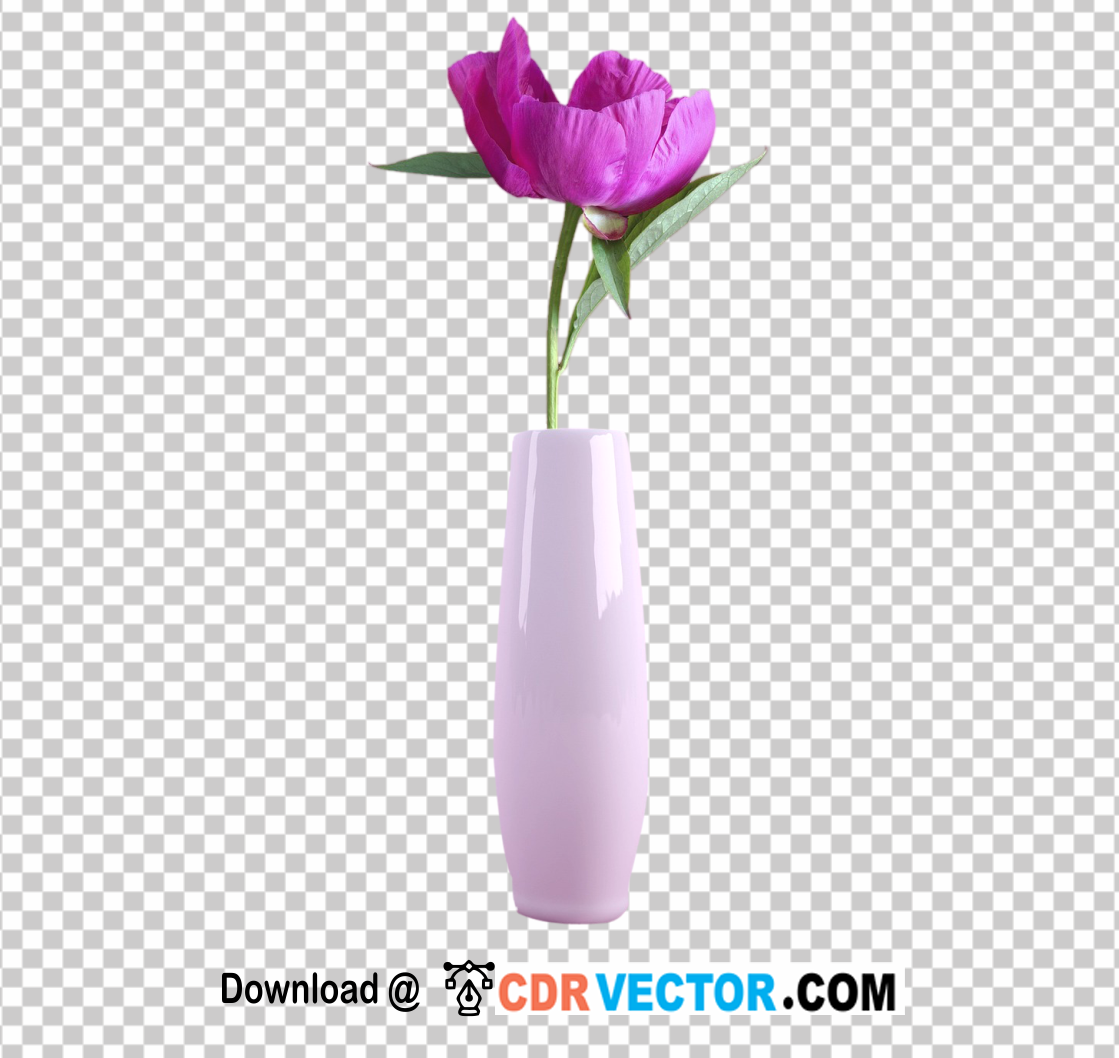 Single-Pink-Flower-in-Vase-PNG-Transparent-images-Free-Download